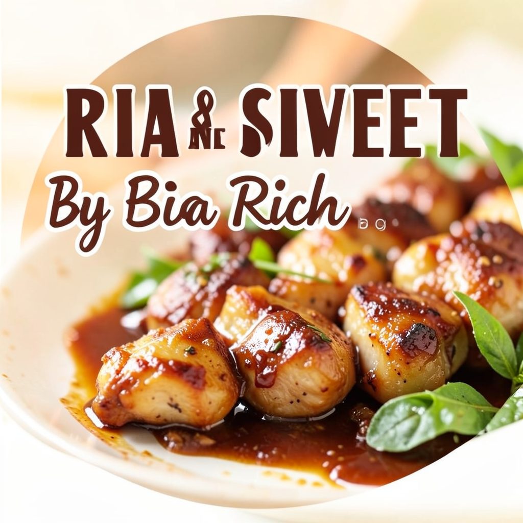 Warm, inviting food blog logo with rich amber and cream tones, elegant serif lettering